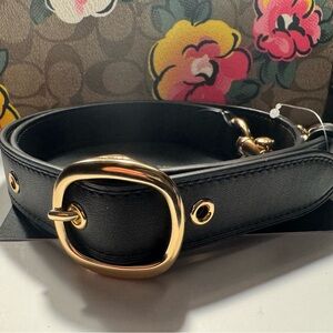 New - COACH Leather Shoulder Bag Strap with Buckle - Gold Hardware